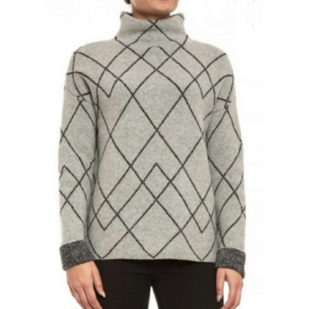Christian Siriano geometric mock neck sweater (L)
